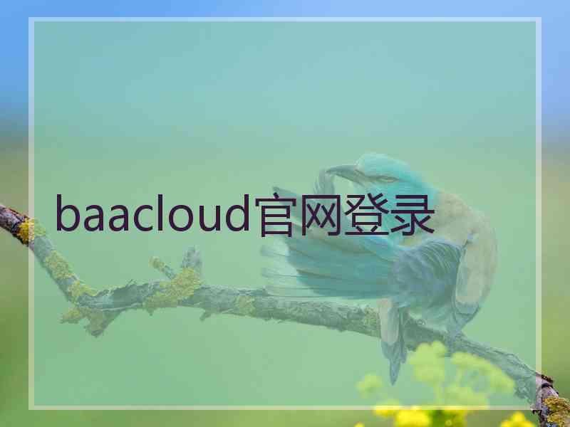 baacloud官网登录