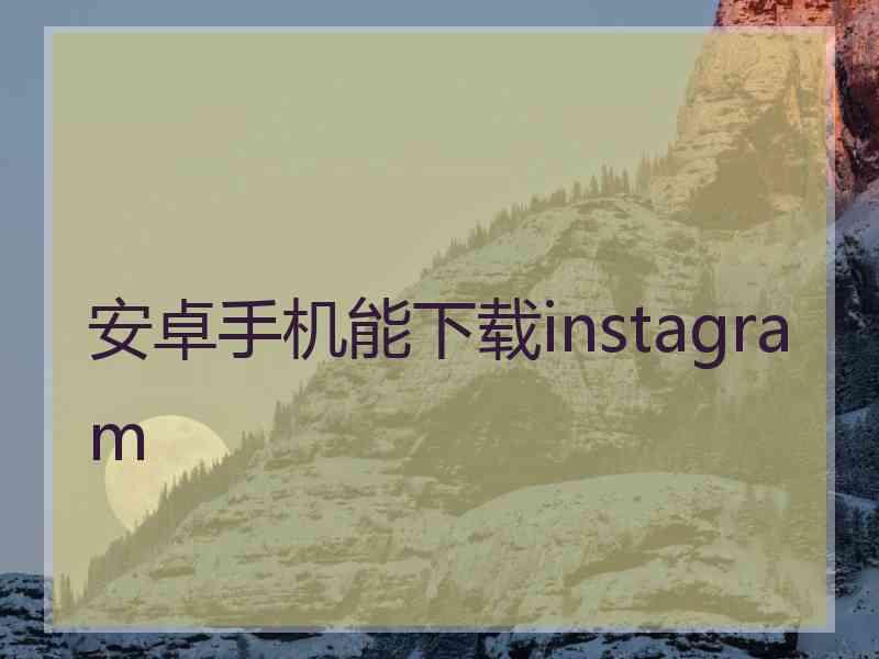 安卓手机能下载instagram