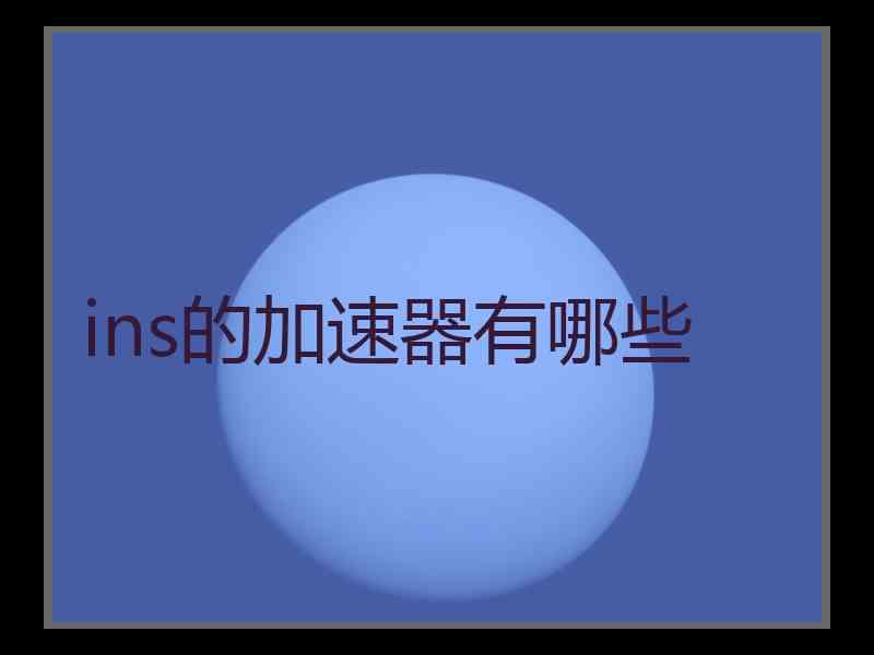ins的加速器有哪些