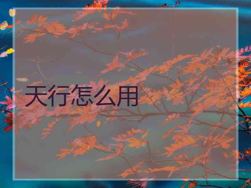 天行怎么用