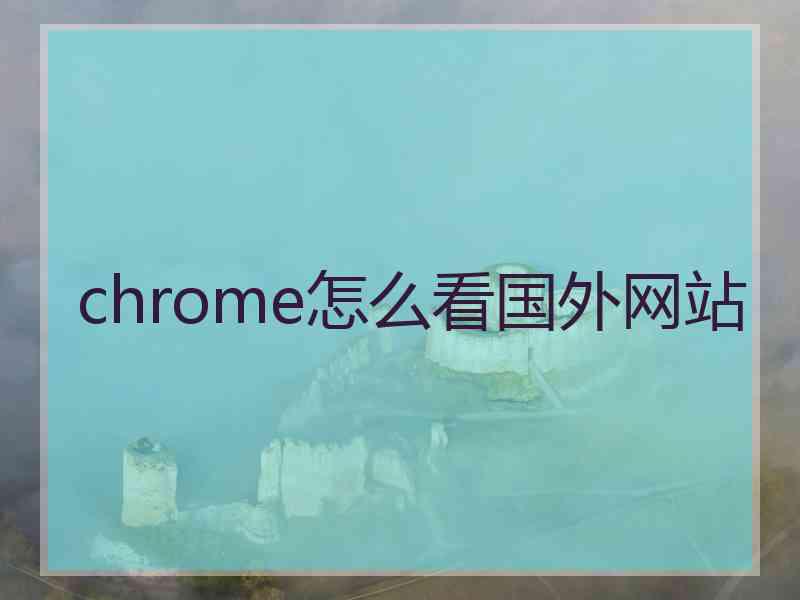 chrome怎么看国外网站