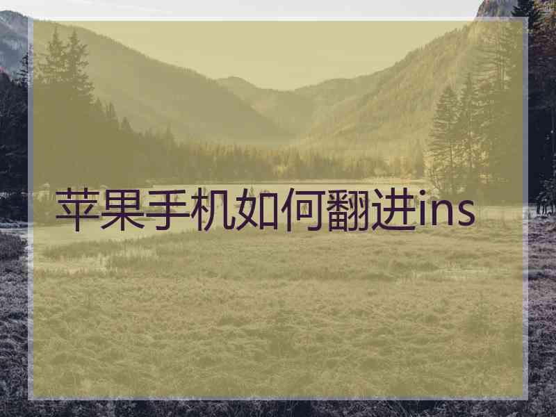 苹果手机如何翻进ins