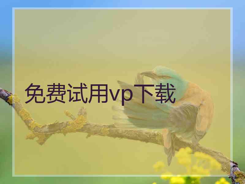 免费试用vp下载