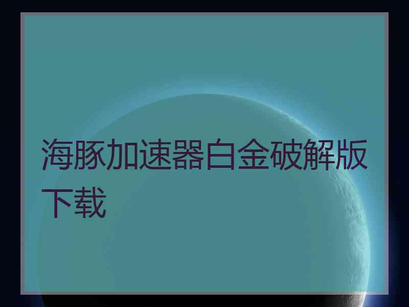 海豚加速器白金破解版下载