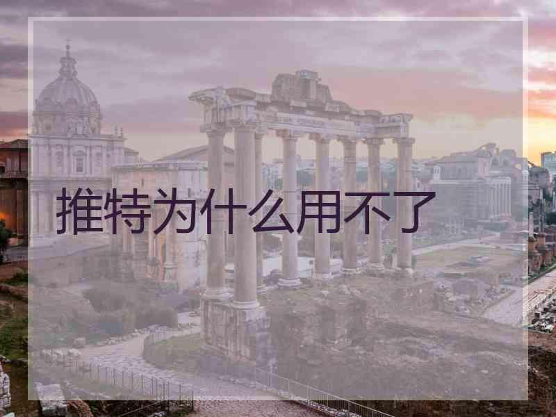 推特为什么用不了