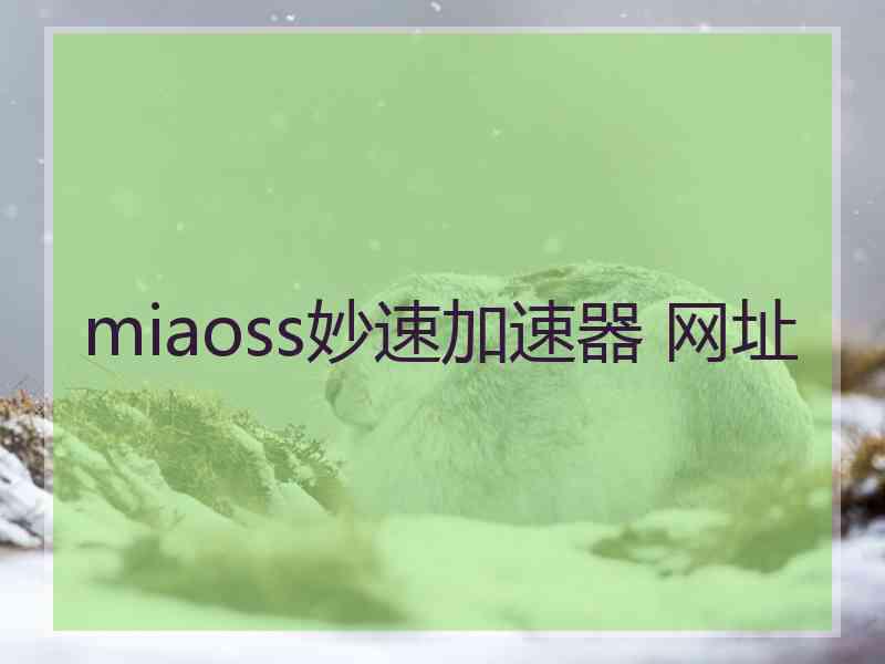 miaoss妙速加速器 网址
