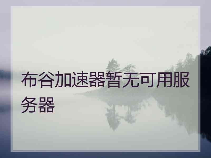 布谷加速器暂无可用服务器