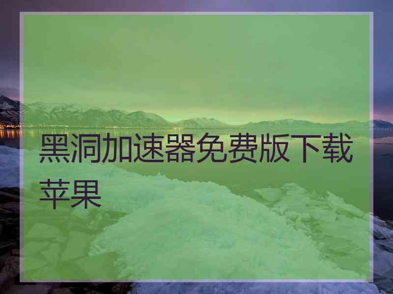 黑洞加速器免费版下载苹果