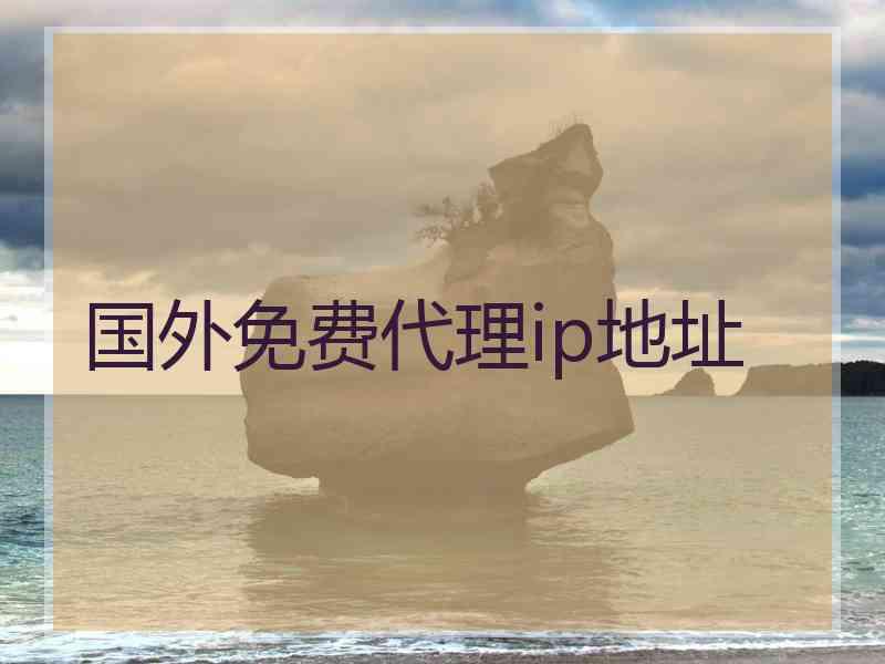 国外免费代理ip地址