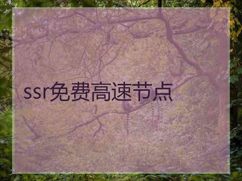 ssr免费高速节点