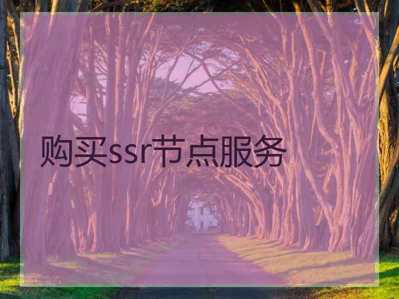 购买ssr节点服务