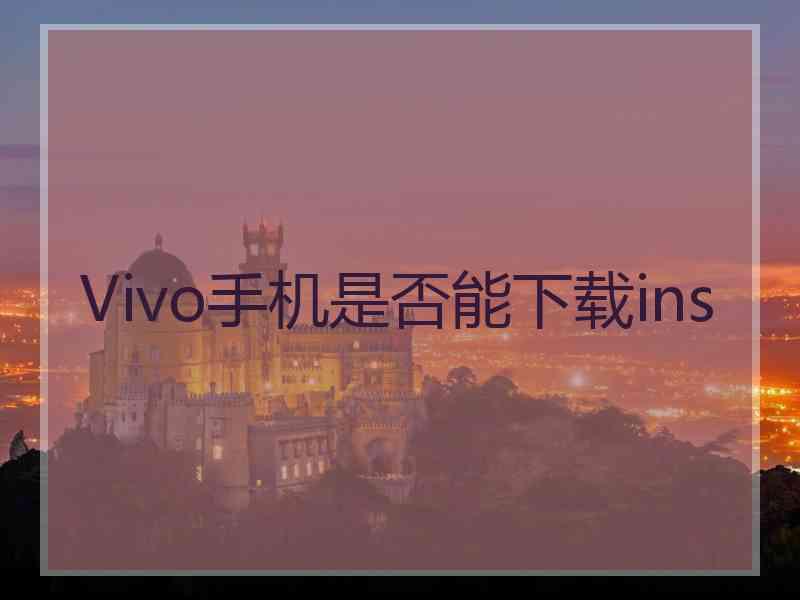 Vivo手机是否能下载ins