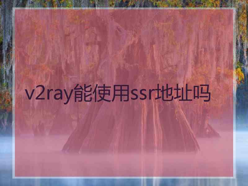 v2ray能使用ssr地址吗