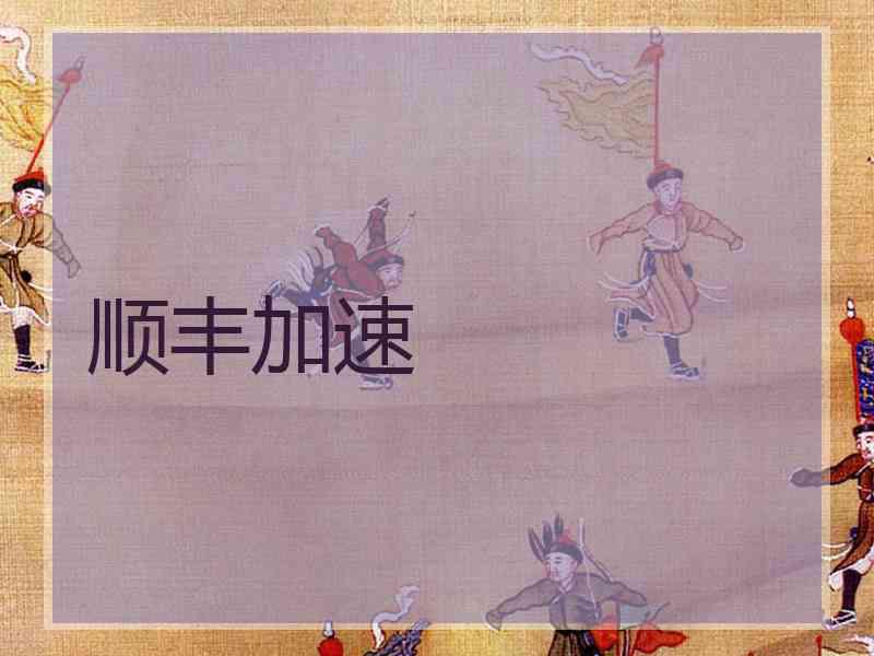 顺丰加速