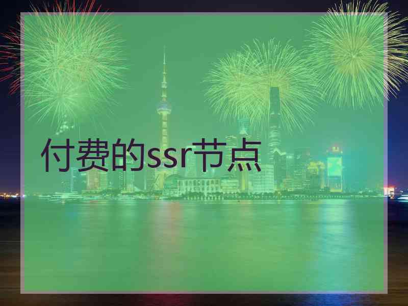 付费的ssr节点