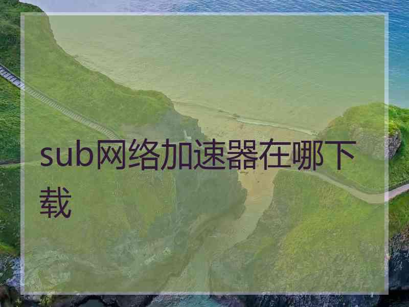 sub网络加速器在哪下载