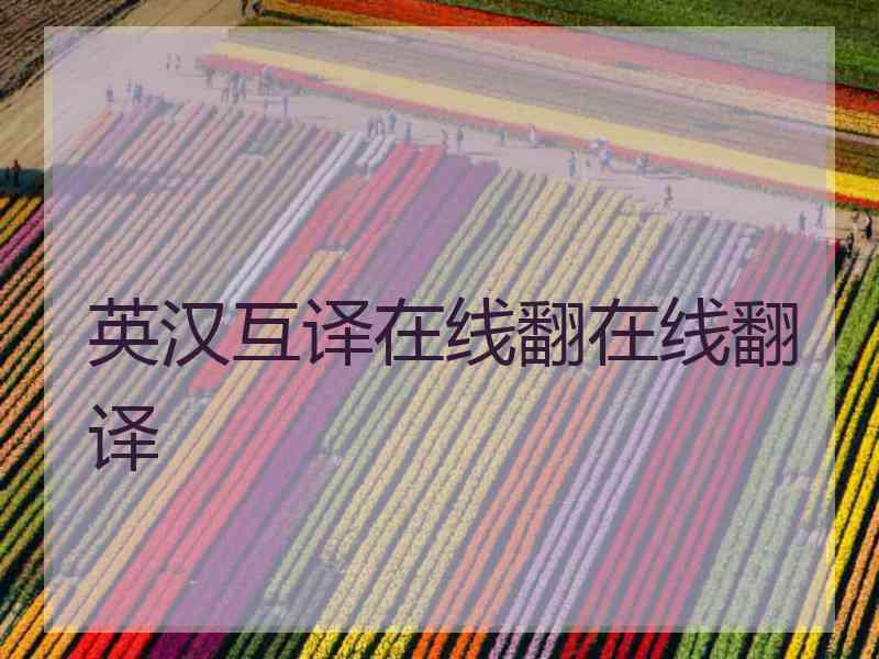 英汉互译在线翻在线翻译
