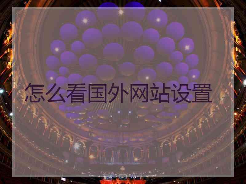 怎么看国外网站设置