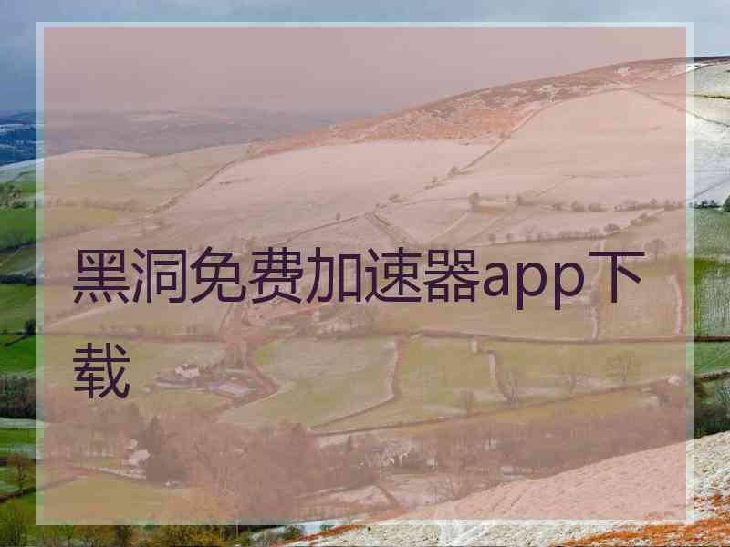 黑洞免费加速器app下载