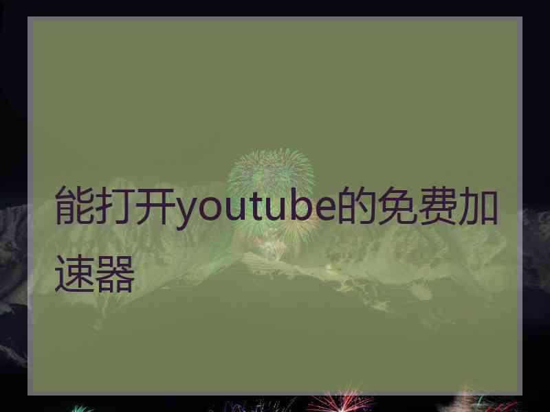 能打开youtube的免费加速器