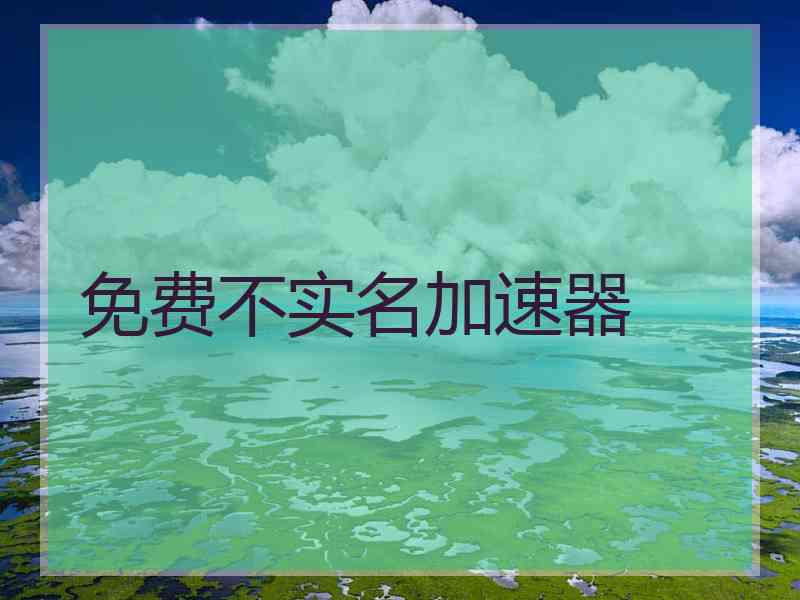 免费不实名加速器