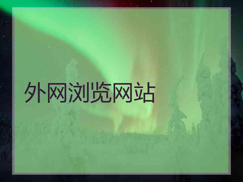 外网浏览网站