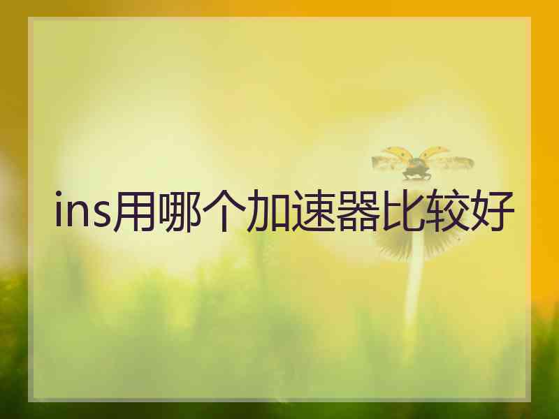 ins用哪个加速器比较好
