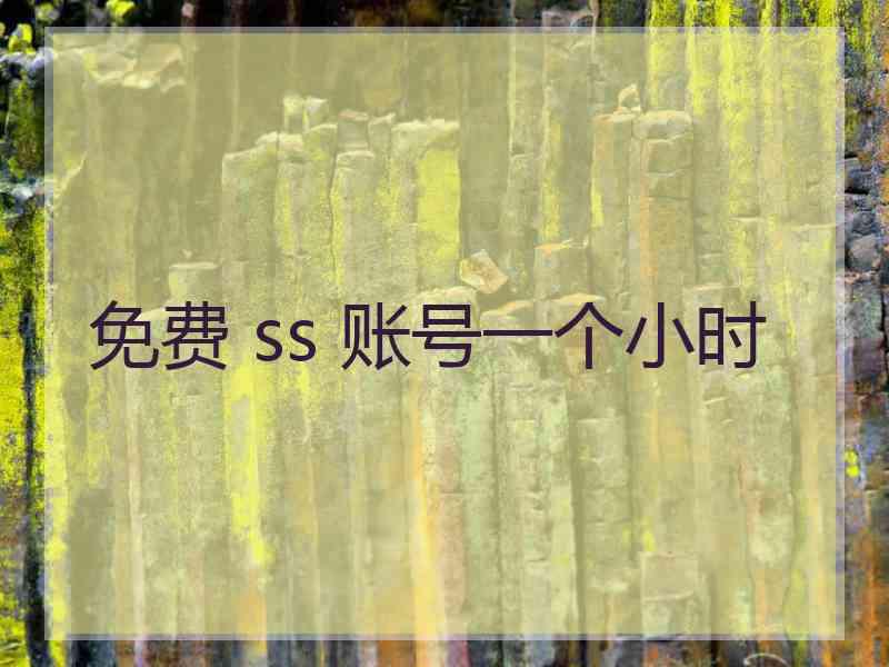 免费 ss 账号一个小时