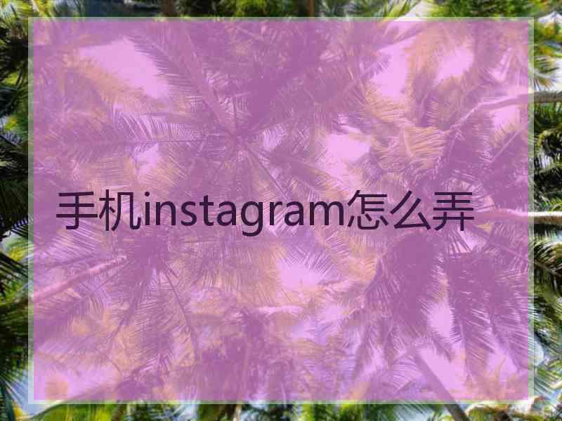 手机instagram怎么弄