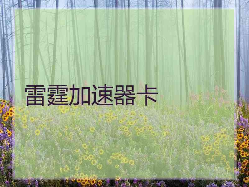 雷霆加速器卡