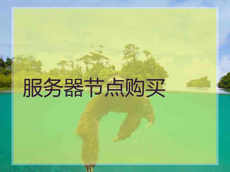服务器节点购买