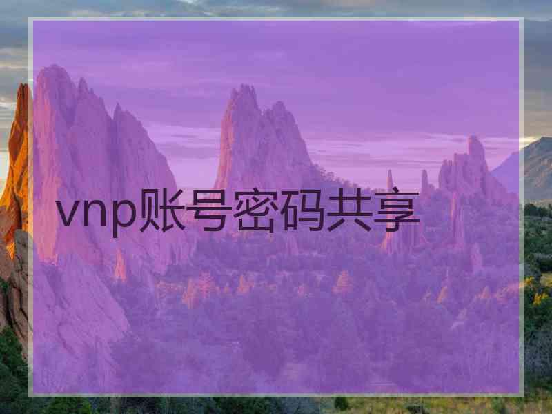 vnp账号密码共享