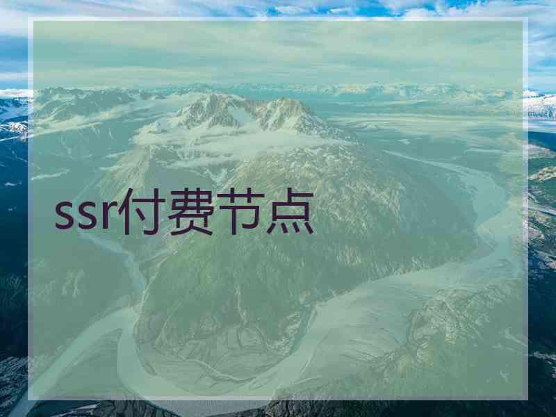 ssr付费节点