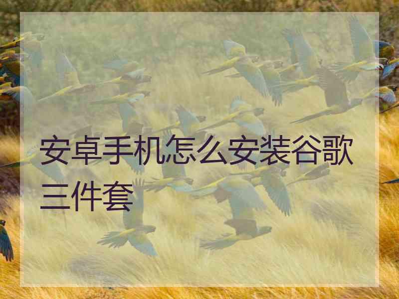 安卓手机怎么安装谷歌三件套