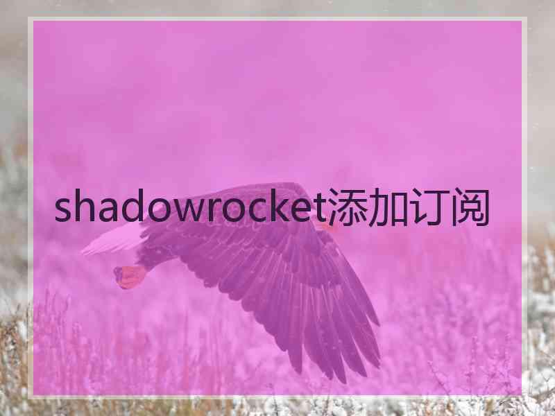 shadowrocket添加订阅