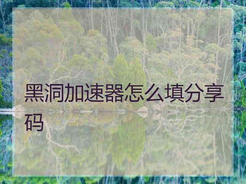 黑洞加速器怎么填分享码