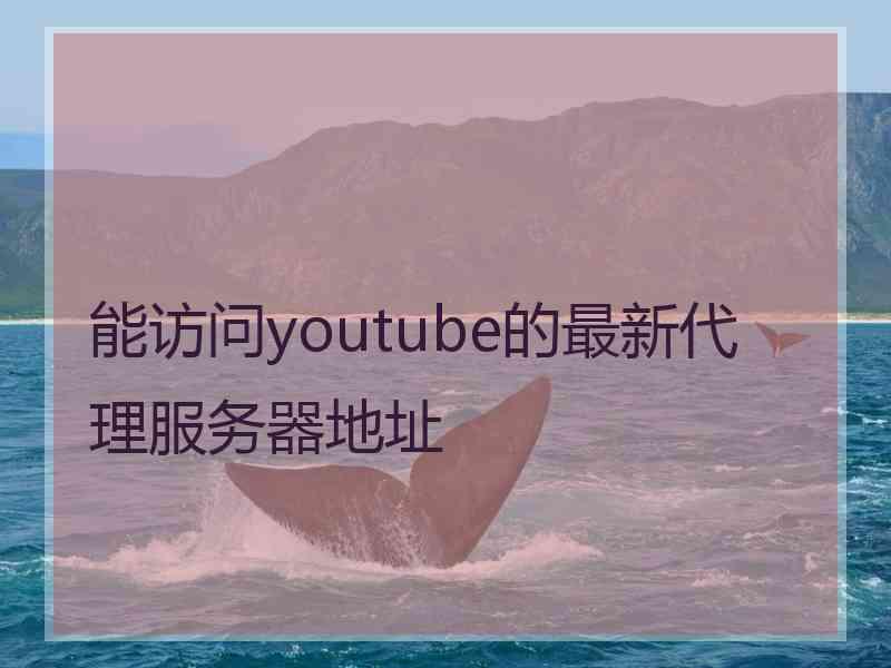 能访问youtube的最新代理服务器地址