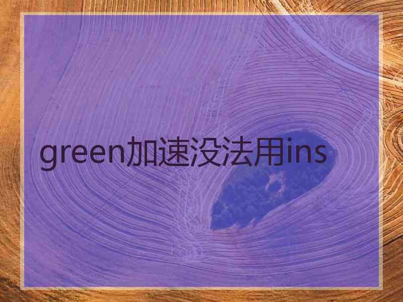 green加速没法用ins