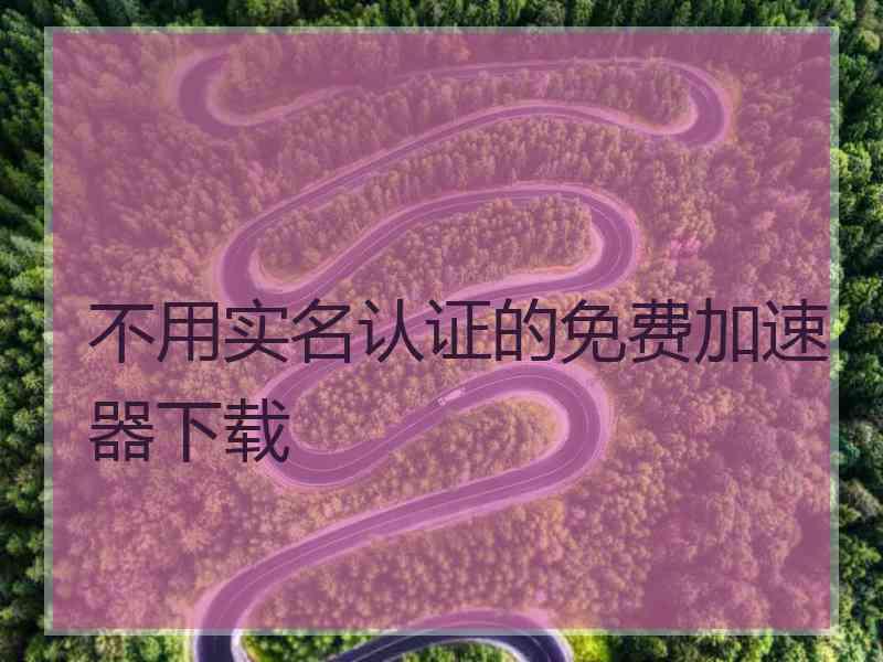 不用实名认证的免费加速器下载