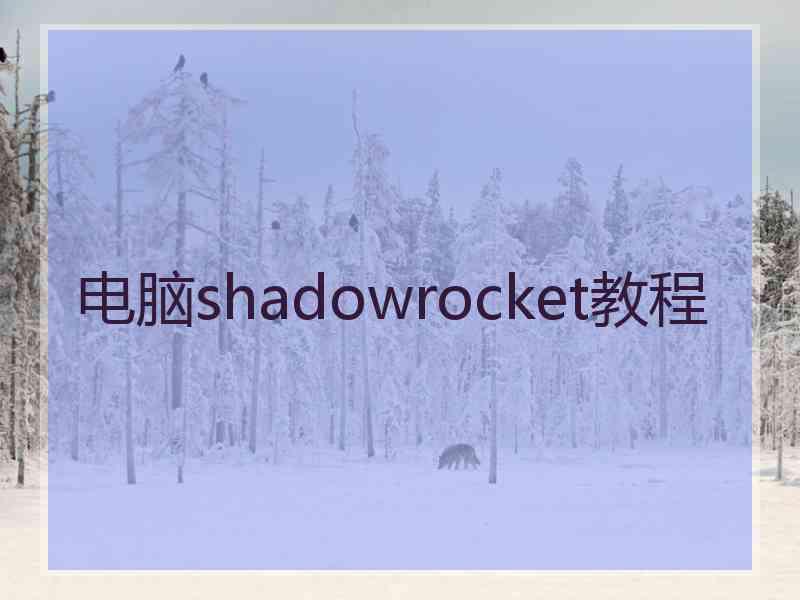 电脑shadowrocket教程