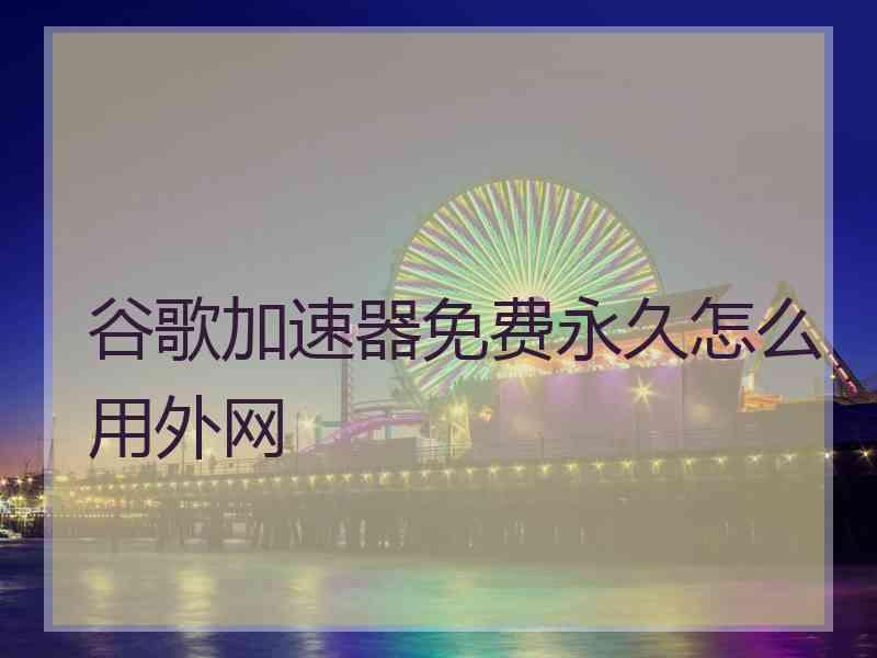 谷歌加速器免费永久怎么用外网