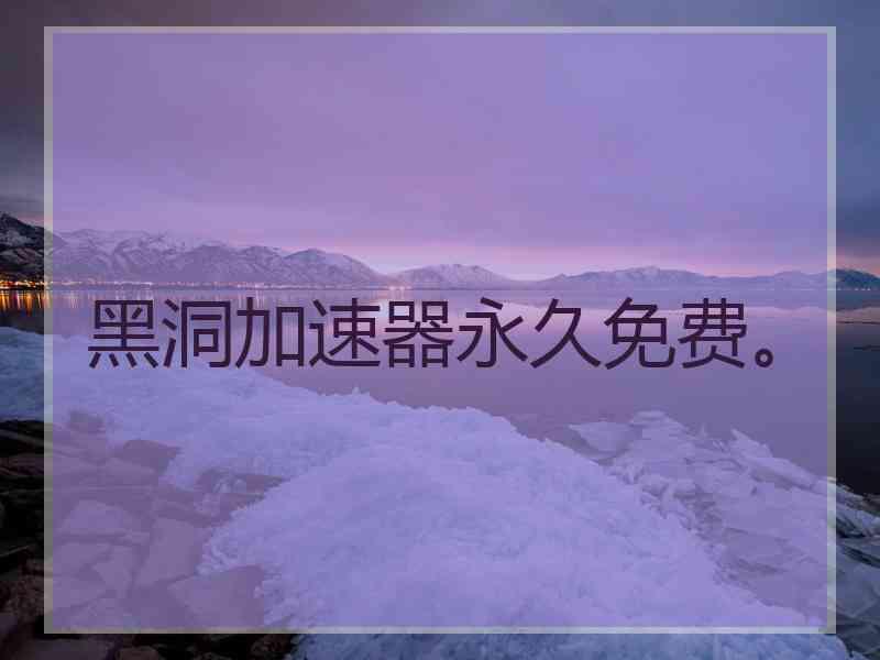 黑洞加速器永久免费。