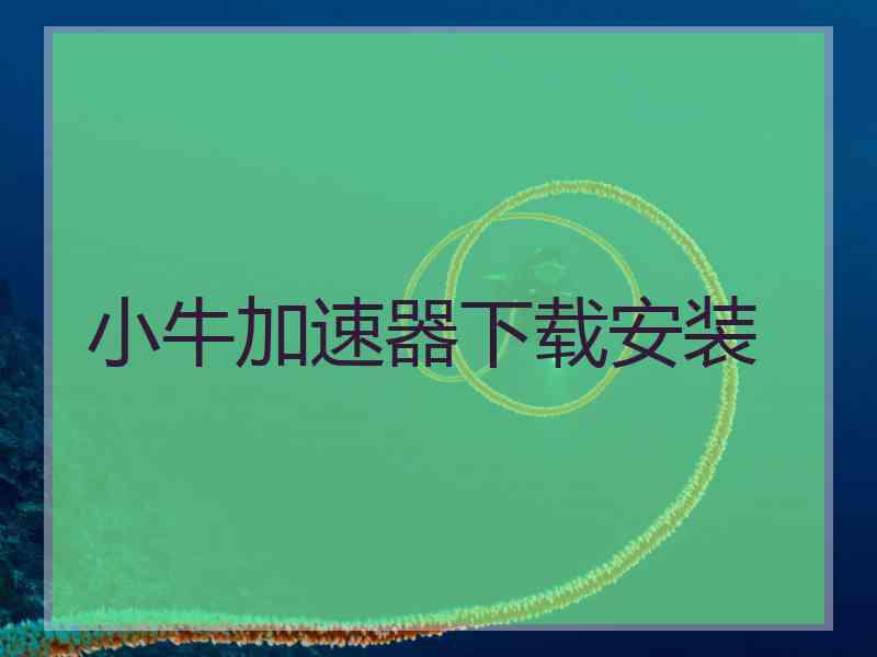 小牛加速器下载安装