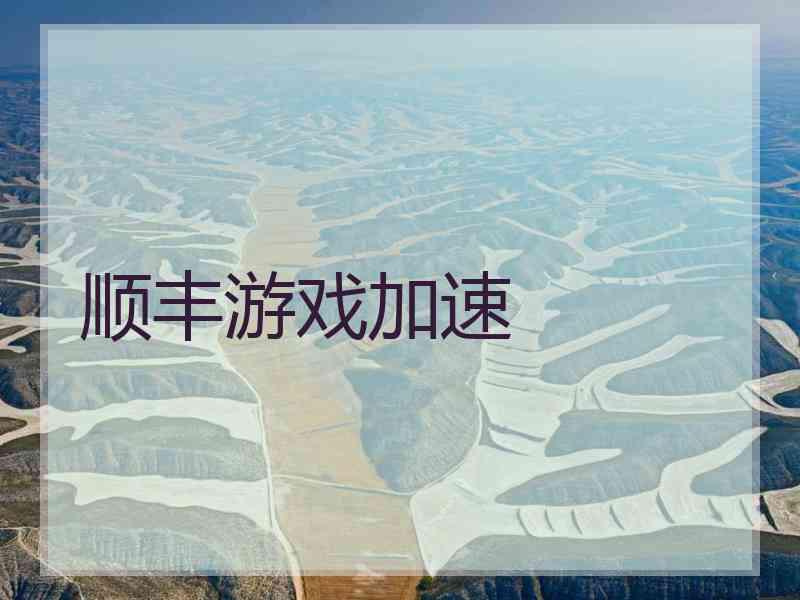 顺丰游戏加速