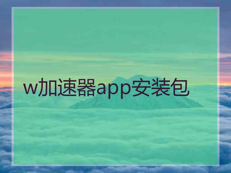 w加速器app安装包