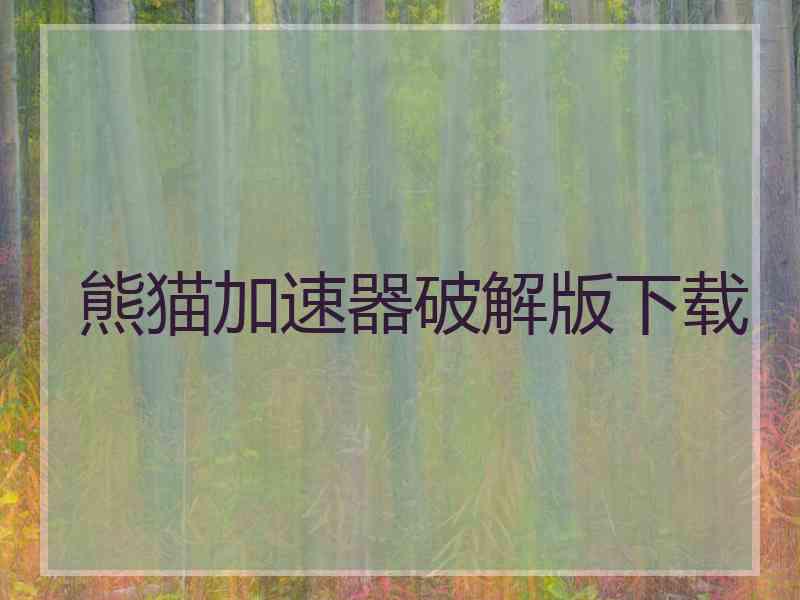 熊猫加速器破解版下载