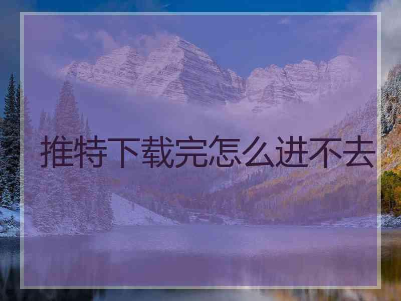 推特下载完怎么进不去