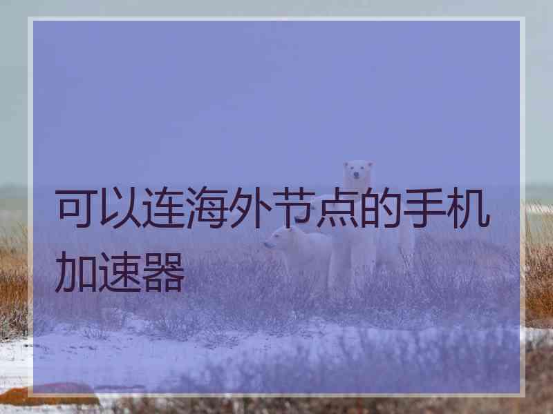 可以连海外节点的手机加速器