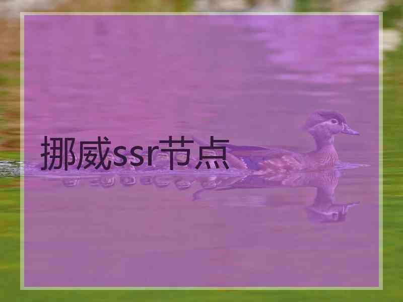 挪威ssr节点