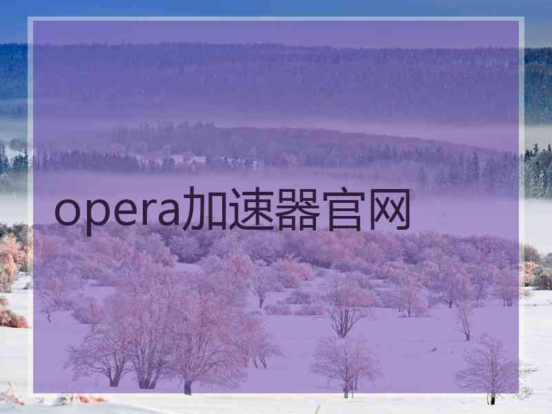 opera加速器官网